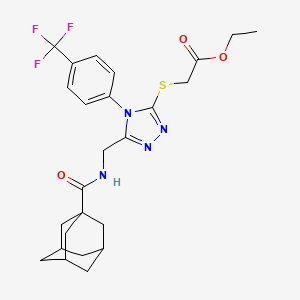Ethyl 2-[[5-[(adamantane-1-carbonylamino)methyl]-4-[4-(trifluoromethyl)phenyl]-1,2,4-triazol-3-yl]sulfanyl]acetate