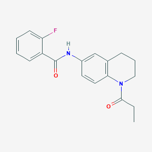 molecular formula C19H19FN2O2 B2387956 2-氟-N-(1-丙酰-1,2,3,4-四氢喹啉-6-基)苯甲酰胺 CAS No. 953999-90-1