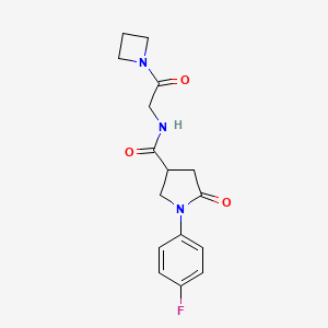 molecular formula C16H18FN3O3 B2387970 N-[2-(azetidin-1-yl)-2-oxoethyl]-1-(4-fluorophenyl)-5-oxopyrrolidine-3-carboxamide CAS No. 2415499-93-1
