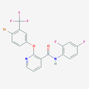 molecular formula C19H10BrF5N2O2 B2387972 2-[4-ブロモ-3-(トリフルオロメチル)フェノキシ]-N-(2,4-ジフルオロフェニル)ピリジン-3-カルボキサミド CAS No. 860785-86-0