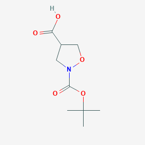 molecular formula C9H15NO5 B2387974 2-[(tert-Butoxy)carbonyl]-1,2-oxazolidine-4-carboxylic acid CAS No. 2059954-49-1