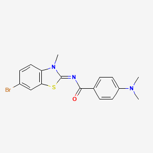 molecular formula C17H16BrN3OS B2387977 N-(6-溴-3-甲基-1,3-苯并噻唑-2-亚甲基)-4-(二甲氨基)苯甲酰胺 CAS No. 476295-23-5