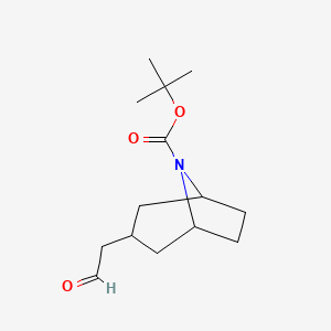 molecular formula C14H23NO3 B2387983 tert-Butyl 3-(2-oxoethyl)-8-azabicyclo[3.2.1]octane-8-carboxylate CAS No. 2095408-99-2