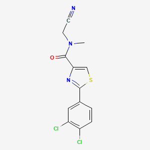 molecular formula C13H9Cl2N3OS B2387984 N-(cyanomethyl)-2-(3,4-dichlorophenyl)-N-methyl-1,3-thiazole-4-carboxamide CAS No. 1385600-48-5