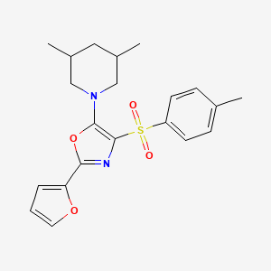 molecular formula C21H24N2O4S B2387985 5-(3,5-Dimethylpiperidin-1-yl)-2-(furan-2-yl)-4-tosyloxazole CAS No. 862793-58-6