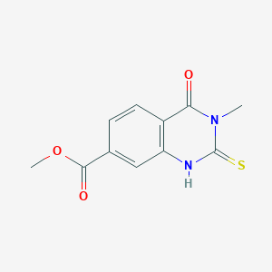 molecular formula C11H10N2O3S B2387989 2-巯基-3-甲基-4-氧代-3,4-二氢喹唑啉-7-羧酸甲酯 CAS No. 874607-16-6