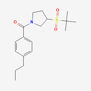 molecular formula C18H27NO3S B2387990 (3-(叔丁基磺酰基)吡咯烷-1-基)(4-丙基苯基)甲酮 CAS No. 1797612-06-6