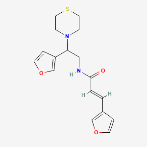 molecular formula C17H20N2O3S B2387995 (E)-3-(furan-3-yl)-N-(2-(furan-3-yl)-2-thiomorpholinoethyl)acrylamide CAS No. 2035021-48-6