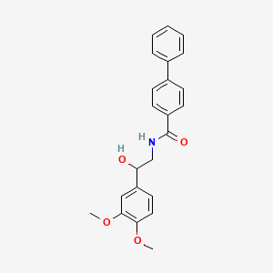 molecular formula C23H23NO4 B2387998 N-(2-(3,4-dimethoxyphenyl)-2-hydroxyethyl)-[1,1'-biphenyl]-4-carboxamide CAS No. 1705087-69-9