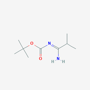 molecular formula C9H18N2O2 B2388002 tert-butyl N-(2-methylpropanimidoyl)carbamate CAS No. 1368714-59-3
