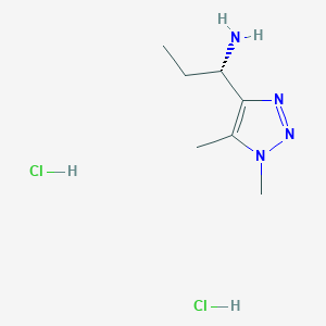 molecular formula C7H16Cl2N4 B2388015 (1S)-1-(1,5-Dimethyltriazol-4-yl)propan-1-amine;dihydrochloride CAS No. 2580113-14-8