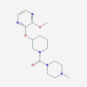 molecular formula C16H25N5O3 B2388016 (3-((3-メトキシピラジン-2-イル)オキシ)ピペリジン-1-イル)(4-メチルピペラジン-1-イル)メタノン CAS No. 2034437-43-7