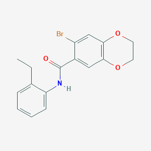 molecular formula C17H16BrNO3 B2388021 7-溴代-N-(2-乙基苯基)-2,3-二氢-1,4-苯二氧杂环-6-甲酰胺 CAS No. 892711-23-8