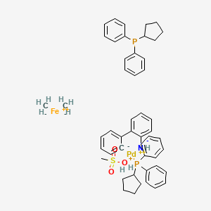 molecular formula C49H47FeNO3P2PdS B2388034 Methanesulfonato[1,1'-bis(diphenylphosphino)ferrocene)](2'-amino-1,1'-biphenyl-2-yl)palladium(II) CAS No. 1445086-28-1