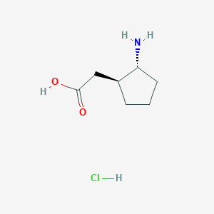 molecular formula C7H14ClNO2 B2388035 盐酸(1s,2r)-2-氨基环戊基)乙酸 CAS No. 1969288-25-2