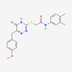 N-(3,4-dimethylphenyl)-2-((6-(4-methoxybenzyl)-5-oxo-4,5-dihydro-1,2,4-triazin-3-yl)thio)acetamide