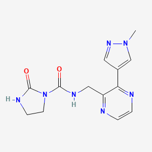 molecular formula C13H15N7O2 B2388057 N-((3-(1-methyl-1H-pyrazol-4-yl)pyrazin-2-yl)methyl)-2-oxoimidazolidine-1-carboxamide CAS No. 2034371-26-9