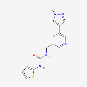 molecular formula C15H15N5OS B2388069 1-((5-(1-methyl-1H-pyrazol-4-yl)pyridin-3-yl)methyl)-3-(thiophen-2-yl)urea CAS No. 2309310-31-2