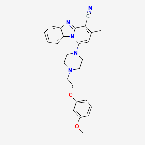 molecular formula C26H27N5O2 B2388073 1-{4-[2-(3-甲氧基苯氧基)乙基]哌嗪-1-基}-3-甲基吡啶并[1,2-a]苯并咪唑-4-腈 CAS No. 611196-64-6
