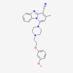 molecular formula C26H27N5O2 B2388073 1-{4-[2-(3-Méthoxyphénoxy)éthyl]pipérazin-1-yl}-3-méthylpyrido[1,2-a]benzimidazole-4-carbonitrile CAS No. 611196-64-6