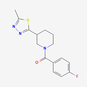 molecular formula C15H16FN3OS B2388078 (4-Fluorophenyl)(3-(5-methyl-1,3,4-thiadiazol-2-yl)piperidin-1-yl)methanone CAS No. 1173056-42-2