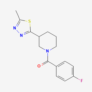 molecular formula C15H16FN3OS B2388078 (4-Fluorophényl)(3-(5-méthyl-1,3,4-thiadiazol-2-yl)pipéridin-1-yl)méthanone CAS No. 1173056-42-2