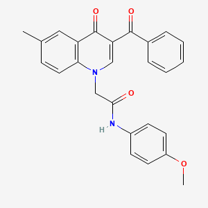 molecular formula C26H22N2O4 B2388083 2-(3-benzoyl-6-methyl-4-oxoquinolin-1(4H)-yl)-N-(4-methoxyphenyl)acetamide CAS No. 897759-07-8