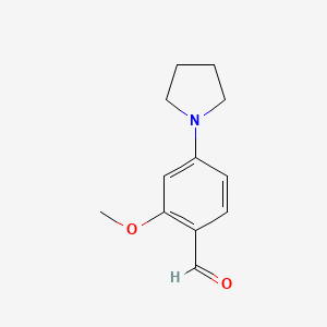 molecular formula C12H15NO2 B2388091 2-甲氧基-4-吡咯烷-1-基-苯甲醛 CAS No. 96649-00-2