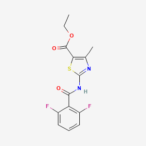 molecular formula C14H12F2N2O3S B2388093 Ethyl 2-(2,6-difluorobenzamido)-4-methylthiazole-5-carboxylate CAS No. 313395-42-5