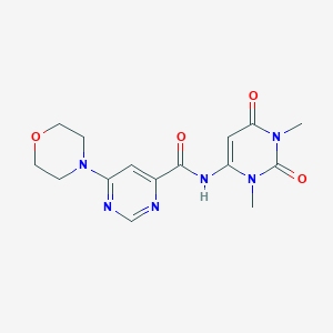 molecular formula C15H18N6O4 B2388102 N-(1,3-二甲基-2,6-二氧代-1,2,3,6-四氢嘧啶-4-基)-6-吗啉嘧啶-4-甲酰胺 CAS No. 1903514-71-5