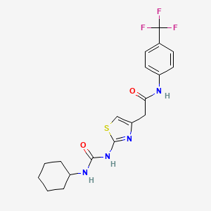 molecular formula C19H21F3N4O2S B2388116 2-(2-(3-环己基脲基)噻唑-4-基)-N-(4-(三氟甲基)苯基)乙酰胺 CAS No. 921488-10-0