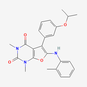 molecular formula C24H25N3O4 B2388118 5-(3-isopropoxyphenyl)-1,3-dimethyl-6-(o-tolylamino)furo[2,3-d]pyrimidine-2,4(1H,3H)-dione CAS No. 946307-53-5