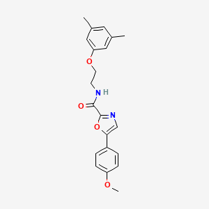 molecular formula C21H22N2O4 B2388119 N-(2-(3,5-二甲基苯氧基)乙基)-5-(4-甲氧基苯基)恶唑-2-甲酰胺 CAS No. 1788589-79-6