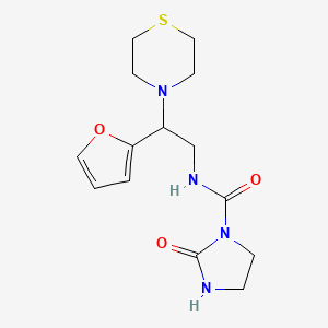 molecular formula C14H20N4O3S B2388120 N-(2-(furan-2-yl)-2-thiomorpholinoethyl)-2-oxoimidazolidine-1-carboxamide CAS No. 2034566-44-2