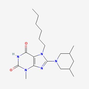 8-(3,5-Dimethylpiperidin-1-yl)-7-hexyl-3-methylpurine-2,6-dione