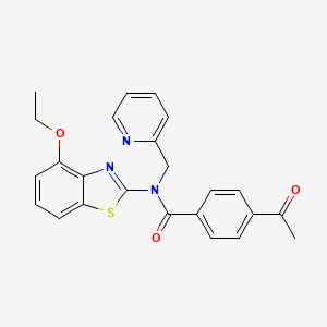 4-acetyl-N-(4-ethoxybenzo[d]thiazol-2-yl)-N-(pyridin-2-ylmethyl)benzamide
