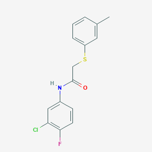 N-(3-chloro-4-fluorophenyl)-2-[(3-methylphenyl)sulfanyl]acetamide