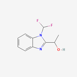 molecular formula C10H10F2N2O B2388130 1-[1-(difluoromethyl)-1H-benzimidazol-2-yl]ethanol CAS No. 851879-26-0