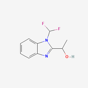 molecular formula C10H10F2N2O B2388130 1-[1-(ジフルオロメチル)-1H-ベンゾイミダゾール-2-イル]エタノール CAS No. 851879-26-0