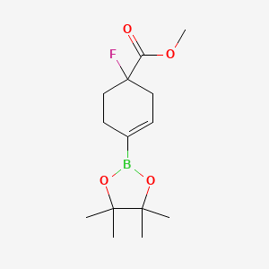 molecular formula C14H22BFO4 B2388131 Methyl 1-fluoro-4-(4,4,5,5-tetramethyl-1,3,2-dioxaborolan-2-yl)cyclohex-3-ene-1-carboxylate CAS No. 1449662-38-7