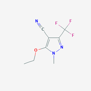 molecular formula C8H8F3N3O B2388132 5-ethoxy-1-methyl-3-(trifluoromethyl)-1H-pyrazole-4-carbonitrile CAS No. 955965-32-9