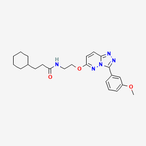 molecular formula C23H29N5O3 B2388133 3-cyclohexyl-N-(2-((3-(3-methoxyphenyl)-[1,2,4]triazolo[4,3-b]pyridazin-6-yl)oxy)ethyl)propanamide CAS No. 1021031-03-7