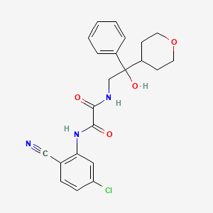 molecular formula C22H22ClN3O4 B2388136 N1-(5-chloro-2-cyanophenyl)-N2-(2-hydroxy-2-phenyl-2-(tetrahydro-2H-pyran-4-yl)ethyl)oxalamide CAS No. 2034449-77-7