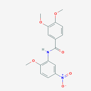 molecular formula C16H16N2O6 B2388138 3,4-ジメトキシ-N-(2-メトキシ-5-ニトロフェニル)ベンズアミド CAS No. 349108-07-2