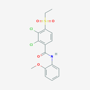 molecular formula C16H15Cl2NO4S B2388143 2,3-dichloro-4-(ethylsulfonyl)-N-(2-methoxyphenyl)benzenecarboxamide CAS No. 477867-70-2