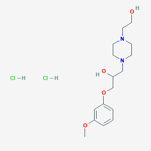 molecular formula C16H28Cl2N2O4 B2388147 1-(4-(2-Hydroxyethyl)piperazin-1-yl)-3-(3-methoxyphenoxy)propan-2-ol dihydrochloride CAS No. 478614-54-9