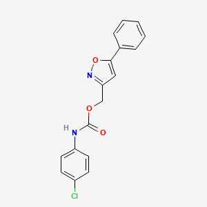 molecular formula C17H13ClN2O3 B2388155 (5-phenyl-3-isoxazolyl)methyl N-(4-chlorophenyl)carbamate CAS No. 343374-58-3