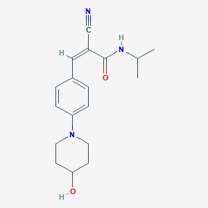 molecular formula C18H23N3O2 B2388165 (Z)-2-Cyano-3-[4-(4-hydroxypiperidin-1-yl)phenyl]-N-propan-2-ylprop-2-enamide CAS No. 2173622-52-9