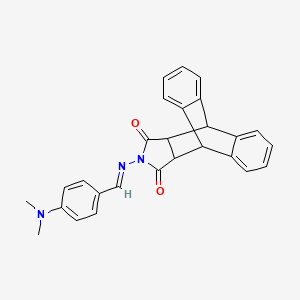 molecular formula C27H23N3O2 B2388166 (9s,10s)-13-((E)-(4-(dimethylamino)benzylidene)amino)-10,11-dihydro-9H-9,10-[3,4]epipyrroloanthracene-12,14(13H,15H)-dione CAS No. 865613-06-5