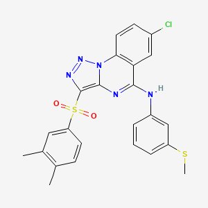 molecular formula C24H20ClN5O2S2 B2388167 7-氯-3-[(3,4-二甲苯基)磺酰基]-N-[3-(甲硫基)苯基][1,2,3]三唑并[1,5-a]喹唑啉-5-胺 CAS No. 893788-95-9